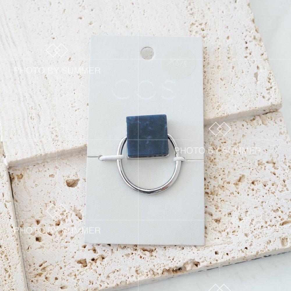 COS Semi precious Stone Ring in Silver Size XS/S